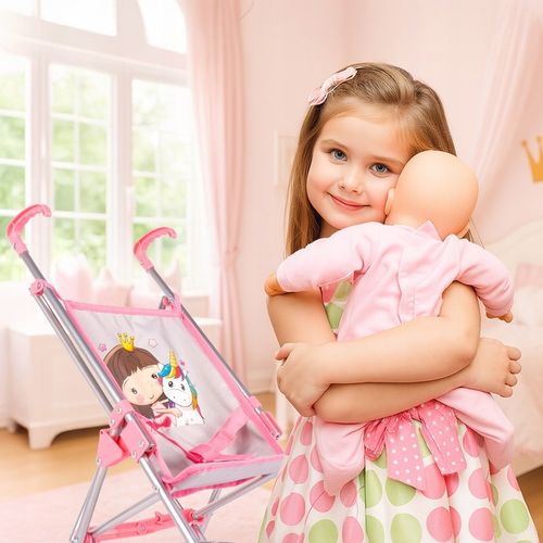 WÓZEK DLA LALEK LEKKI SKŁADANY PARASOLKA SPACERÓWKA JEDNOROŻEC KSIĘŻNICZKA na Arena.pl