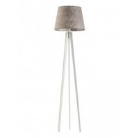 Lampa podłogowa CURACAO abażur szary melanż stelaż biały
