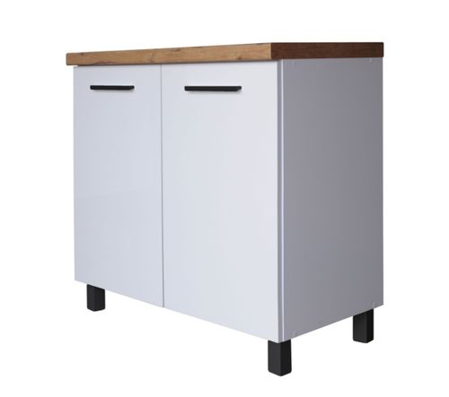 Szafka łazienkowa 50 cm / biała / biały połysk / stojąca / pod umywalkę na Arena.pl