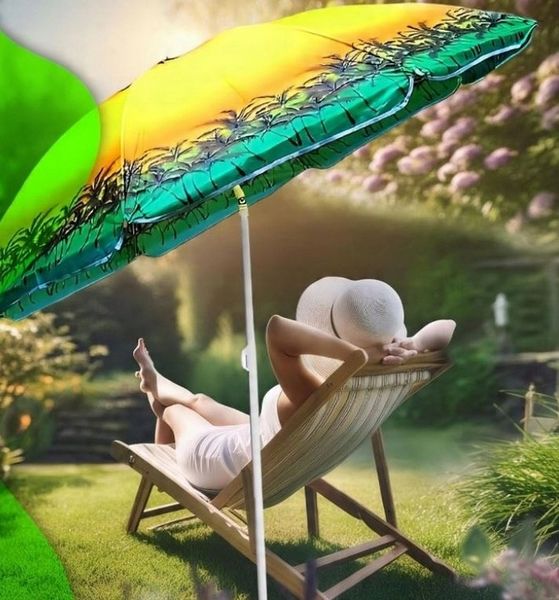PARASOL OGRODOWY DUŻY PLAŻOWY BALKONOWY SKŁADANY ŁAMANY 180CM XXL MOCNY zdjęcie 2
