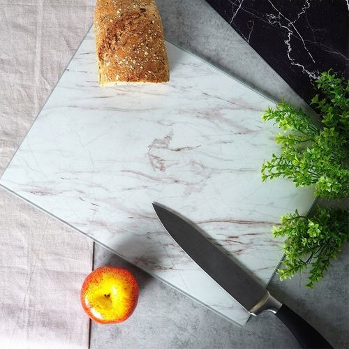 Deska KUCHENNA do krojenia szklana antypoślizgowa BIAŁY MARMUR 30x40 cm na Arena.pl