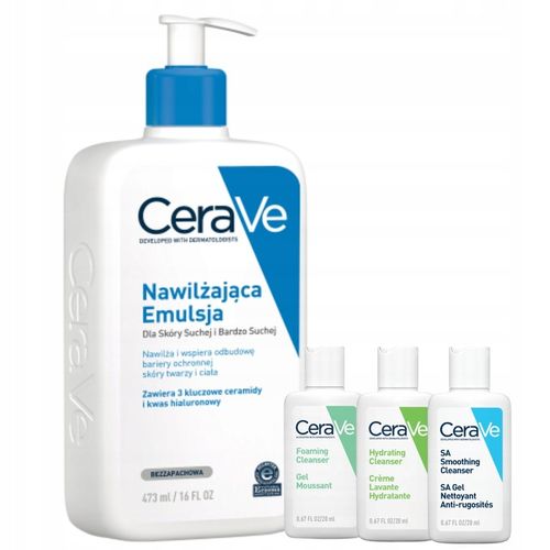 CeraVe Emulsja Nawilżająca Skóra Sucha i Bardzo Sucha, Twarz i Ciało 473ml na Arena.pl
