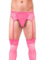 Prowler Pink Lace Garter Set Medium