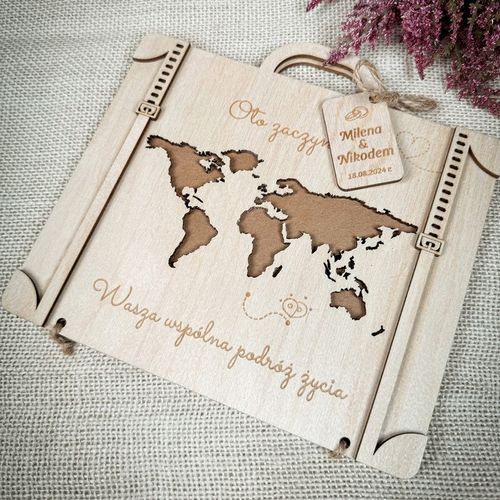 KARTKA NA ŚLUB WESELE na pieniądze Z GRAWEREM WALIZKA prezent pamiątka ślub na Arena.pl