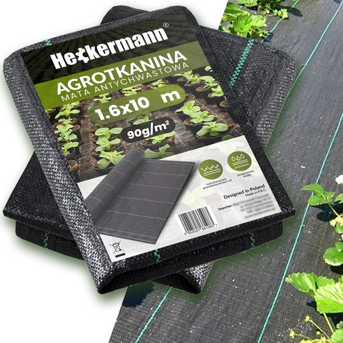 AGROTKANINA ANTYCHWASTOWA AGROWŁÓKNINA CZARNA MATA UV3% 1,6x10m 90g/M2 na Arena.pl