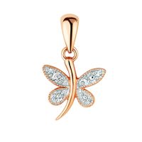 piękny wisiorek motylek w różowym złocie z diamentem