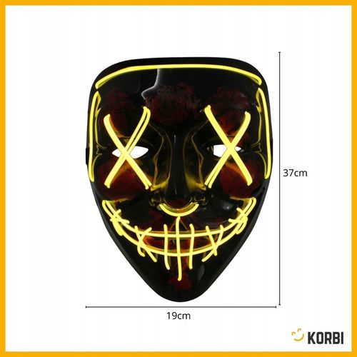 ŚWIECĄCA MASKA LED PURGE NOC OCZYSZCZENIA LEDOWA PRZEBRANIE HALLOWEEN na Arena.pl