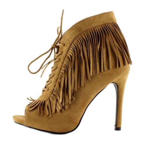 Sznurowane botki open styl boho 11015 Camel r.41 na Arena.pl