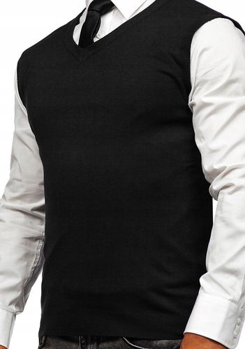 Bezrękawnik pulower sweter męski bez rękawów kamizelka męska M czarny na Arena.pl