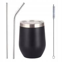 Zestaw do yerba mate: Matero Termico Black 360 ml + Bombilla Rosario inox