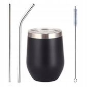 Zestaw do yerba mate: Matero Termico Black 360 ml + Bombilla Rosario inox