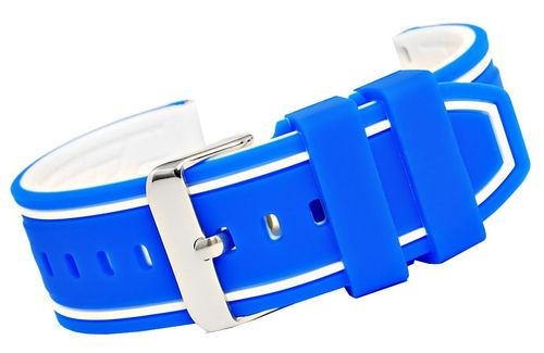 Pasek silikonowy NIEBIESKO-BIAŁY U14-20-10 na Arena.pl