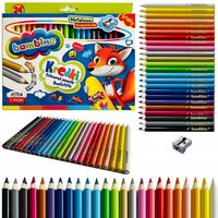 KREDKI BAMBINO w oprawie drewnianej- 24 KOLORY ZŁOTA SREBRNA + TEMPERÓWKA