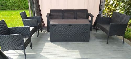 Skrzynia Ogrodowa 280L Rattan Solidna Pojemna na Taras Balkon + GRATIS na Arena.pl