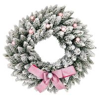 WIANEK NA DRZWI OŚNIEŻONY DUŻY WIENIEC ZIMOWY STROIK NA CMENTARZ GRÓB 50cm