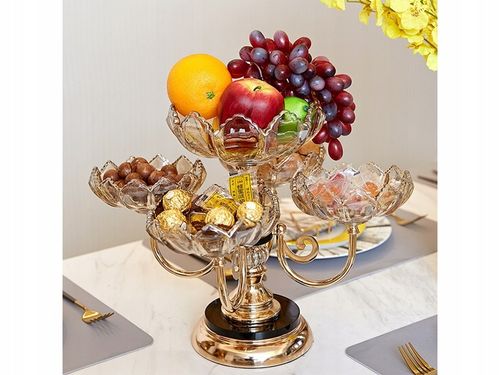 PIĘTROWA PATERA NA CIASTO OWOCE SŁODYCZE OBROTOWA ELEGANCKA DESIGN LOOK na Arena.pl