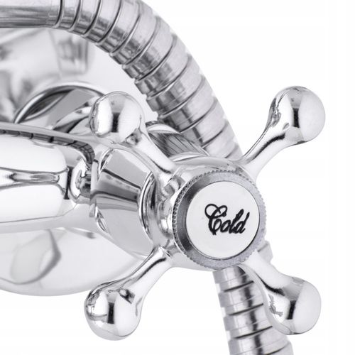 Bateria wannowa z prysznicem ścienna retro dwuuchwytowa kran do wanny na Arena.pl