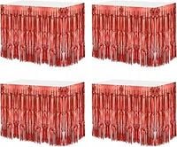 DEKORACJA STOŁU 75 x 275 cm CZERWONA METALICZNA ZASŁONA KURTYNA