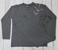 Wygodna bawełniana męska piżama z długim rękawem M