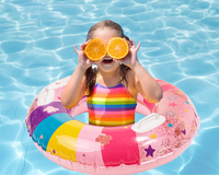 Koło Dmuchane Do Pływania Z Uchwytami Brokat 90Cm Materac Nad Wodę Basen