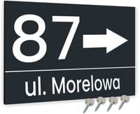 Tabliczka ADRESOWA ZE STRZAŁKĄ ALUMINIOWA ANTRACYT