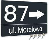 Tabliczka ADRESOWA ZE STRZAŁKĄ ALUMINIOWA ANTRACYT