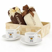 Prezent na Ślub dla PARY MŁODEJ na Rocznicę + HAFT Ręczniki i Filiżanki