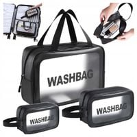 3w1 KOSMETYCZKA PRZEZROCZYSTA TRANSPARENTNA PODRÓŻNA ORGANIZER DO SAMOLOTU