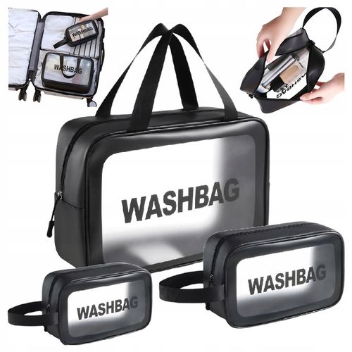 3w1 KOSMETYCZKA PRZEZROCZYSTA TRANSPARENTNA PODRÓŻNA ORGANIZER DO SAMOLOTU na Arena.pl