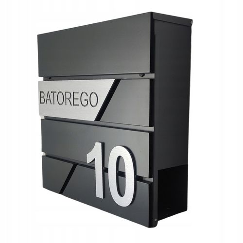 SKRZYNKA POCZTOWA NA LISTY Z ADRESEM NUMER DOMU WZORY DUŻA CZARNA RAL 9005 na Arena.pl