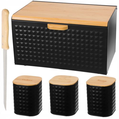 Chlebak w zestawie z 3 pojemnikami Czarny BB-1627 na Arena.pl