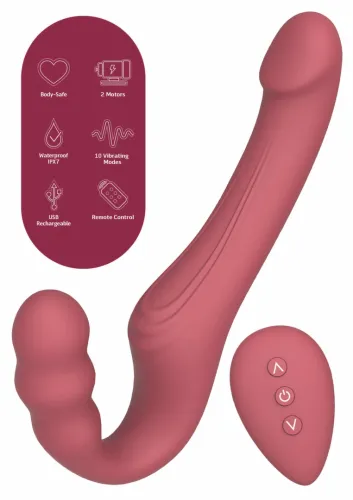 she.e.o strapless strap-on vibrator bezpaskowy, silikonowy, z pilotem na Arena.pl