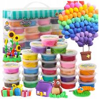 MAGICZNA PIANKOLINA PLASTELINA MASA POLIMEROWA PLASTYCZNA DLA DZIECI 24 SZT