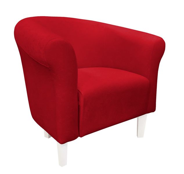 Fotel Milo Mikrofaza 8 czerwony nogi 15 białe zdjęcie 1