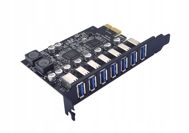 Adapter Kontroler Karta PCI-E na 7x USB 3.0 HUB zdjęcie 2