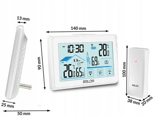 BEZPRZEWODOWA STACJA POGODOWA POGODY HIGROMETR + CZUJNIK na Arena.pl