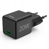 Ładowarka sieciowa Hama USB-C czarna 20 W GAN PD/QC szybkie ładowanie