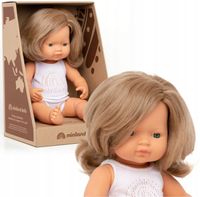 Hiszpańska Lalka Miniland Europejka 38cm, ciemny blond, włosy do czesania