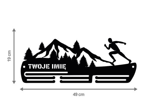Wieszak na medale GÓRY RUN twoje imię dowolny tekst 82.3 na Arena.pl