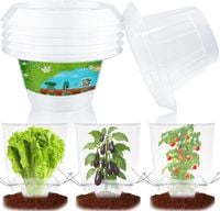 Zestaw 6 Kołnierzy na Ślimaki i Siatek Ochronnych na Rośliny PET Zieleń