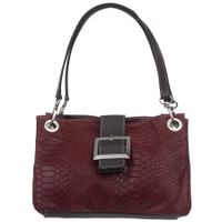 VERA PELLE torebka damska eko skórzana klasyczna kroko V673 c.bordowa