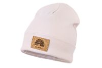 Jamiks BABI czapka dla dzieci na wiosnę prążkowana pudrowy róż 50-52