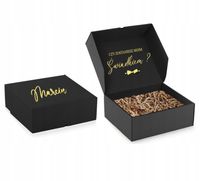 Pudełko Dla Świadka Box Czy Zostaniesz Moim Świadkiem Złoty napis