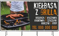 BANER REKLAMOWY OCZKOWANY 200x100cm rprojekt w cenie kiełbasa z grilla