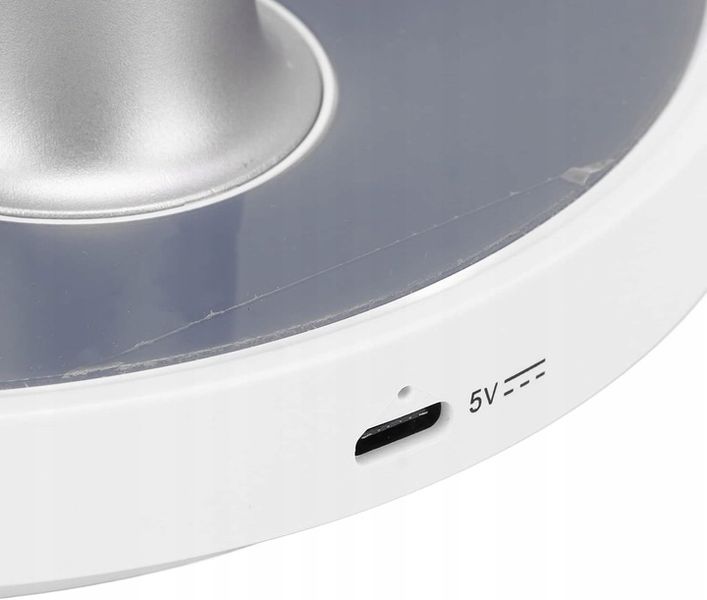 Wentylator wiatrak biurkowy cichy stojący 30cm biały USB LED akumulator zdjęcie 6