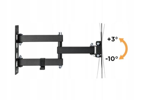 Obrotowy UCHWYT ŚCIENNY do MONITORA i TELEWIZORA na wysięgniku 23-43" 35kg na Arena.pl