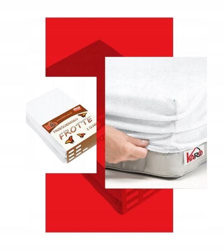 Prześcieradło frotte z gumką 160x200 białe KARO na Arena.pl