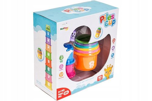 PIRAMIDA WIEŻA Z KLOCKÓW KUBECZKÓW DO ZABAWY WODY KLOCKI DLA DZIECI ZABAWKA na Arena.pl