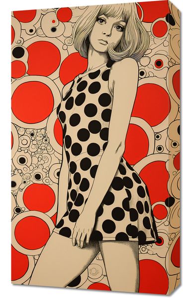 Obraz 40x70cm Czerwone Kropki zdjęcie 1