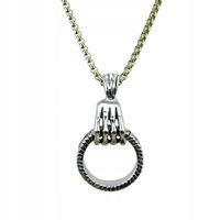 NASZYJNIK Srebrny Stal Łańcuszek ŁAPA KOŁO 310